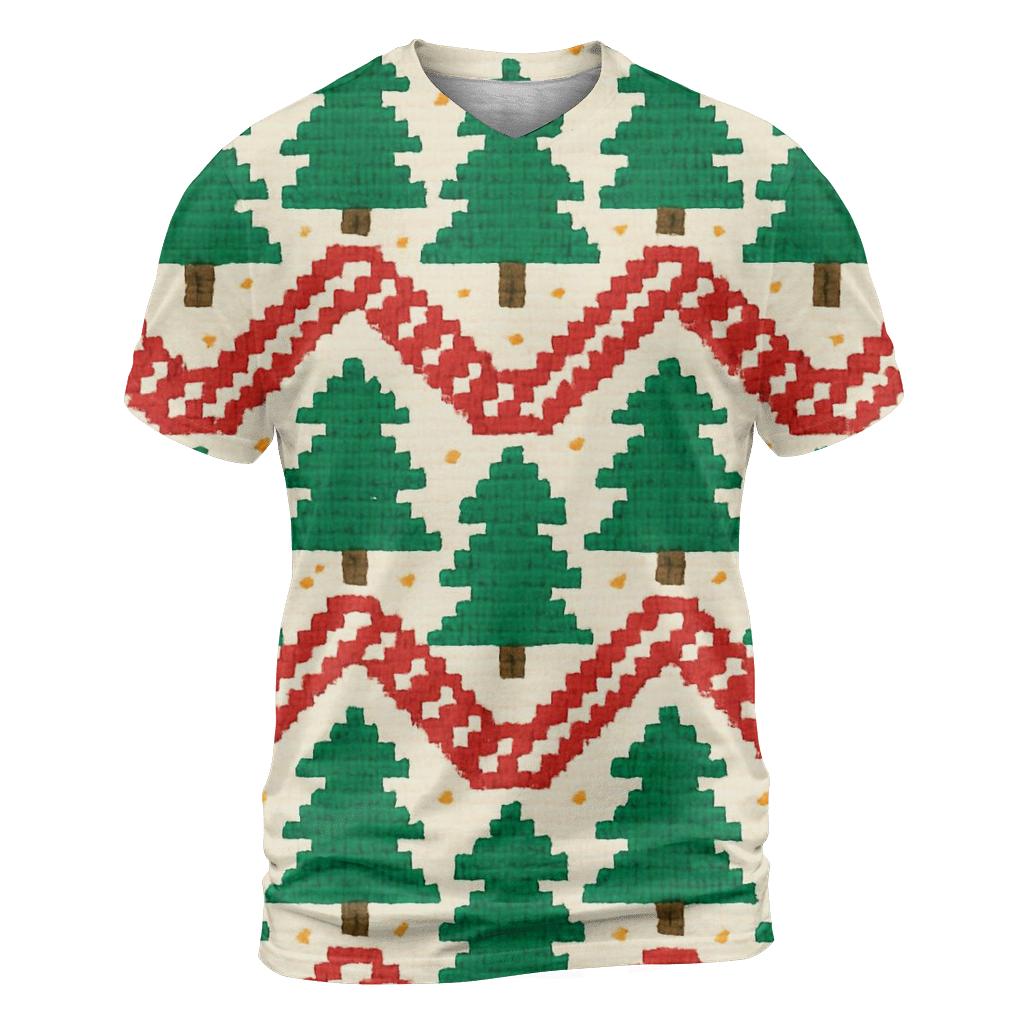 Candy Cane Zigzag Forest Design custom all-over print shirts
