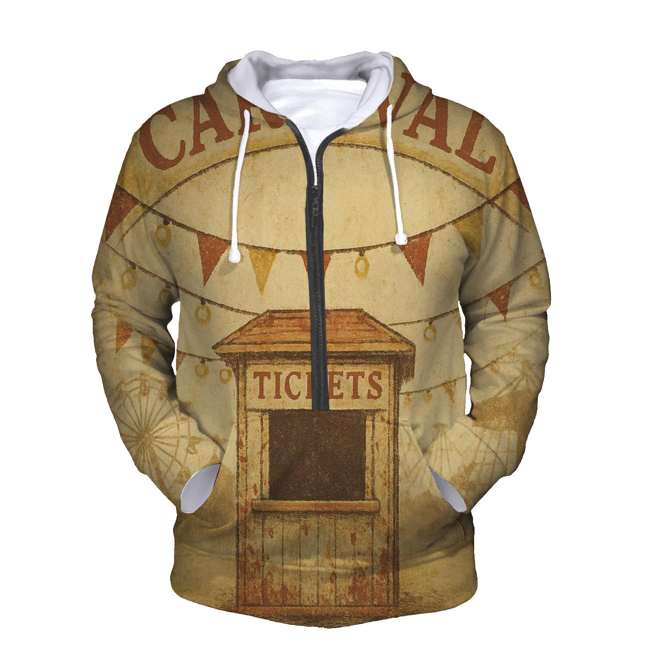Retro Carnival Ticket Booth Poster heavyweight hoodies
