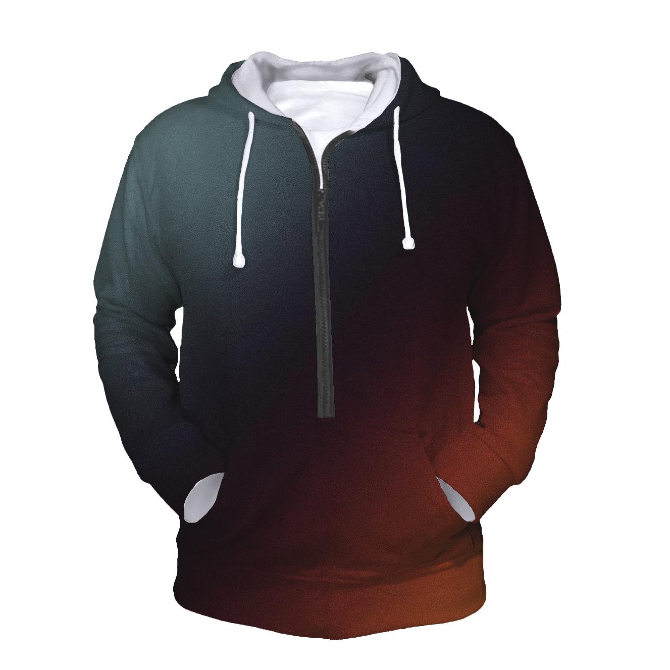 Glacial Ember Fade printed hoodies