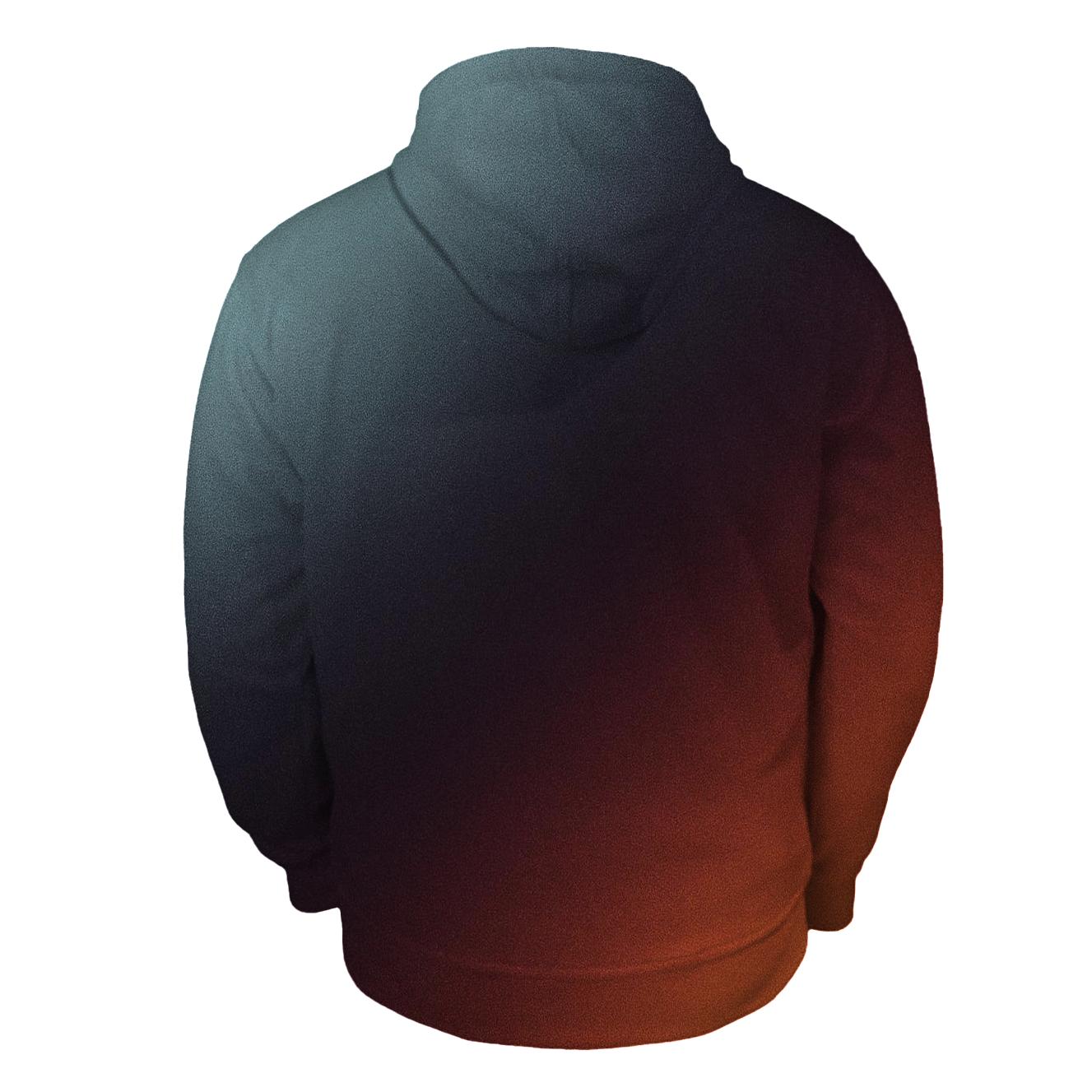 Glacial Ember Fade printed hoodies