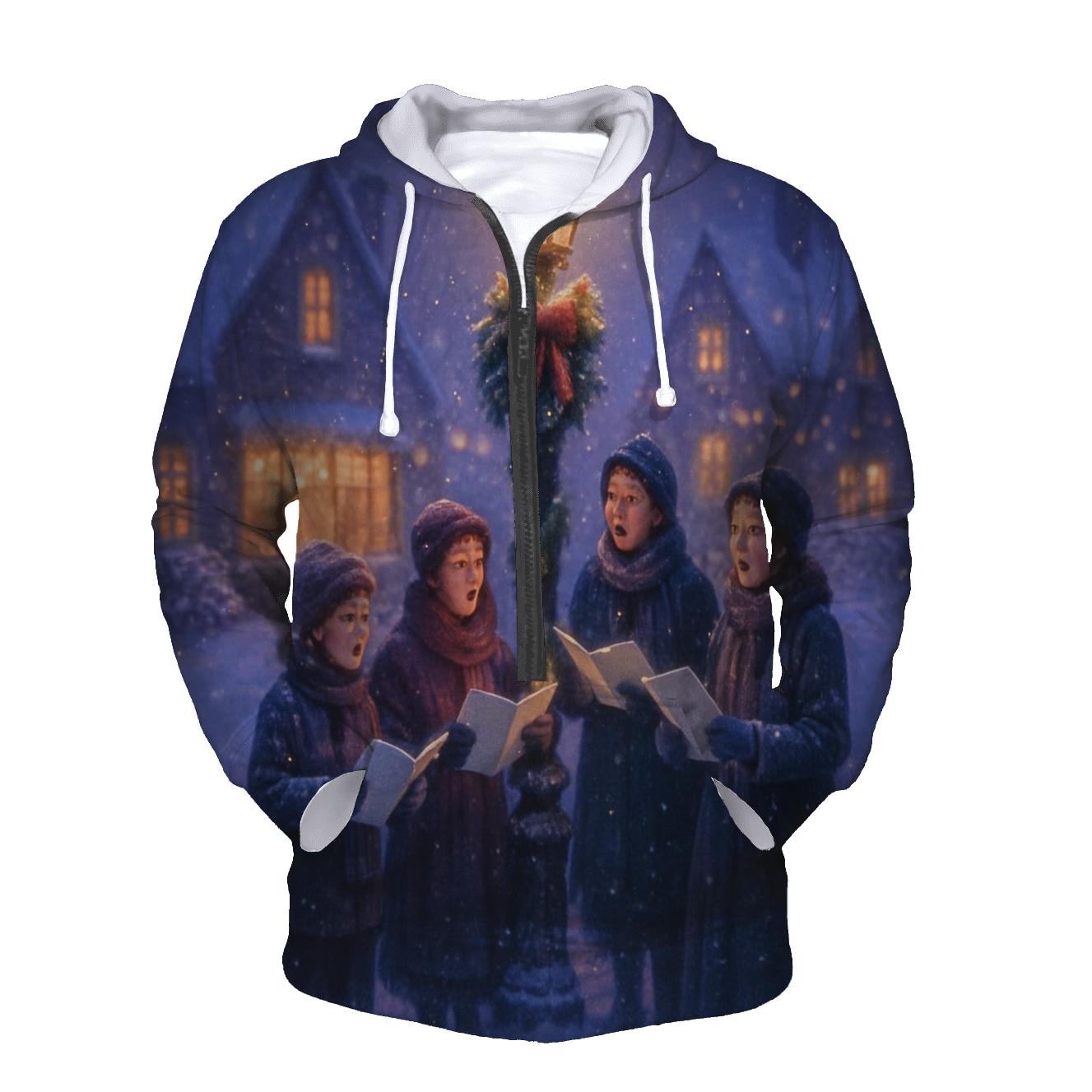 Snowy Village Carolers At Dusk hoodie styles