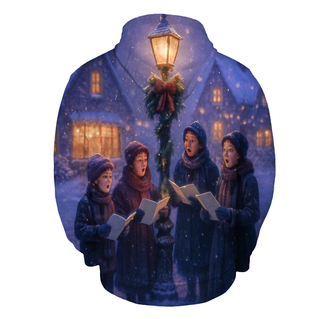 Snowy Village Carolers At Dusk hoodie styles