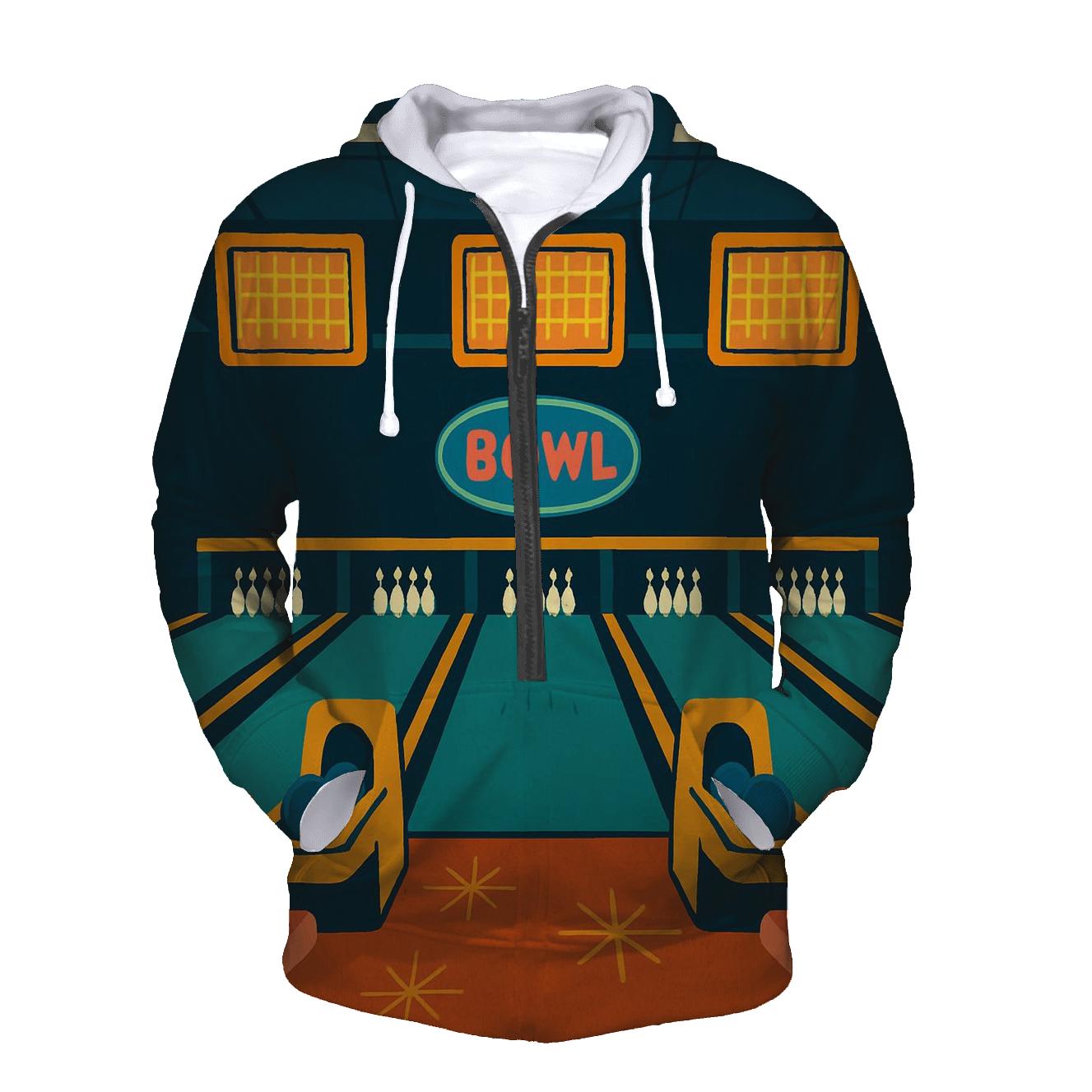 Retro Bowling Lane Nights premium hoodies