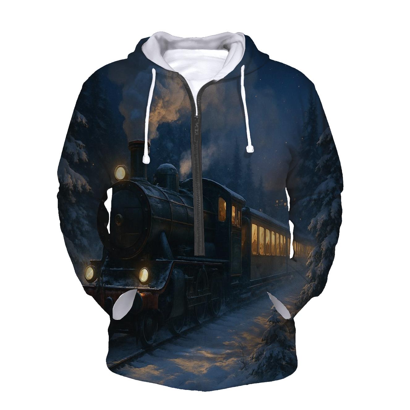 Christmas Train Through The Pine Forest hoodie trends