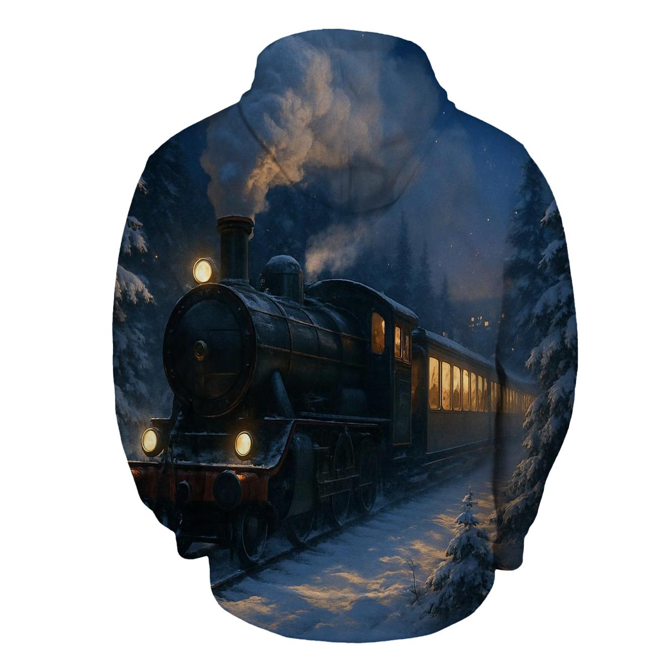 Christmas Train Through The Pine Forest hoodie trends