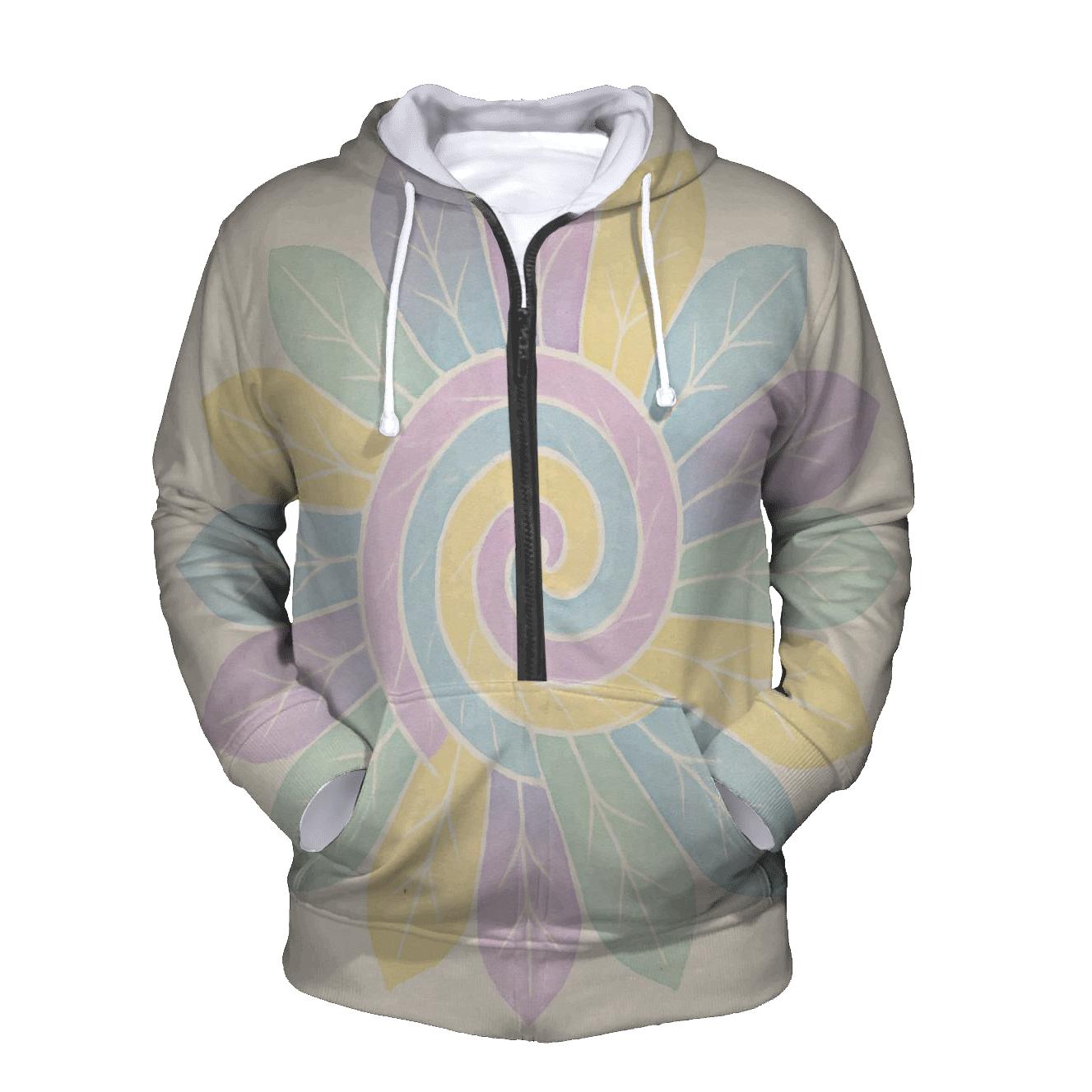 Pastel Mandala Petal Spiral pullover hoodies