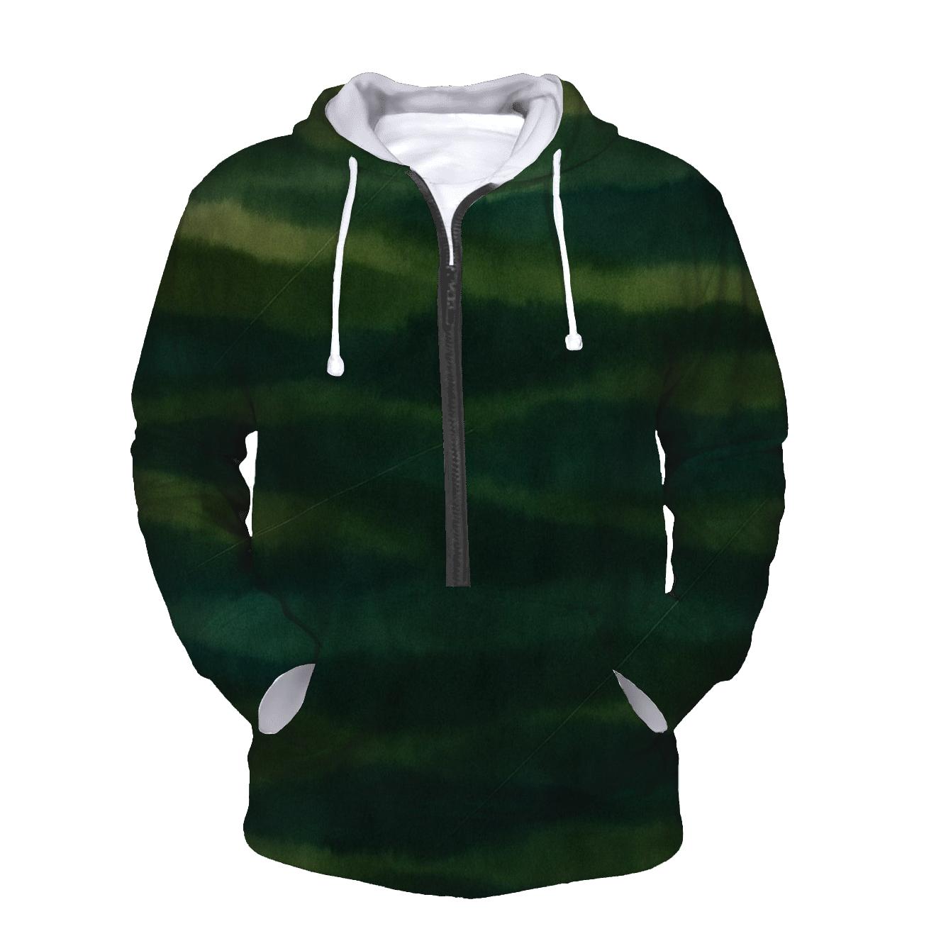 Overdye Forest Ripple Panel heavyweight hoodies
