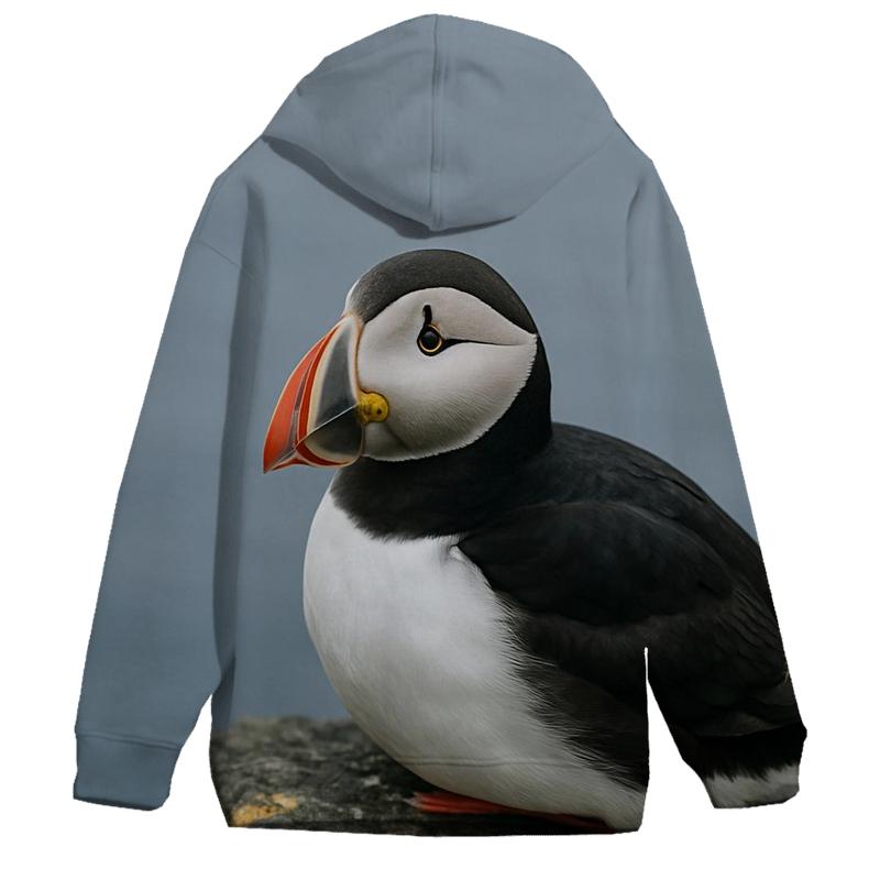 Fjord Mirror Gaze Atlantic Puffin premium hoodies
