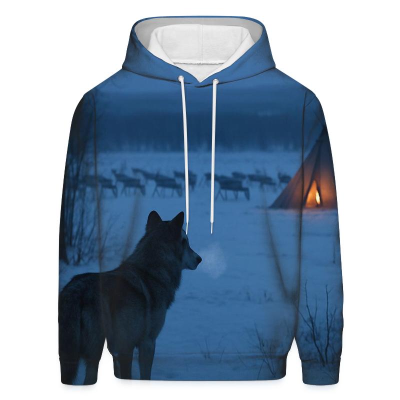 Traditional Sami Reindeer Vigil embroidered hoodies