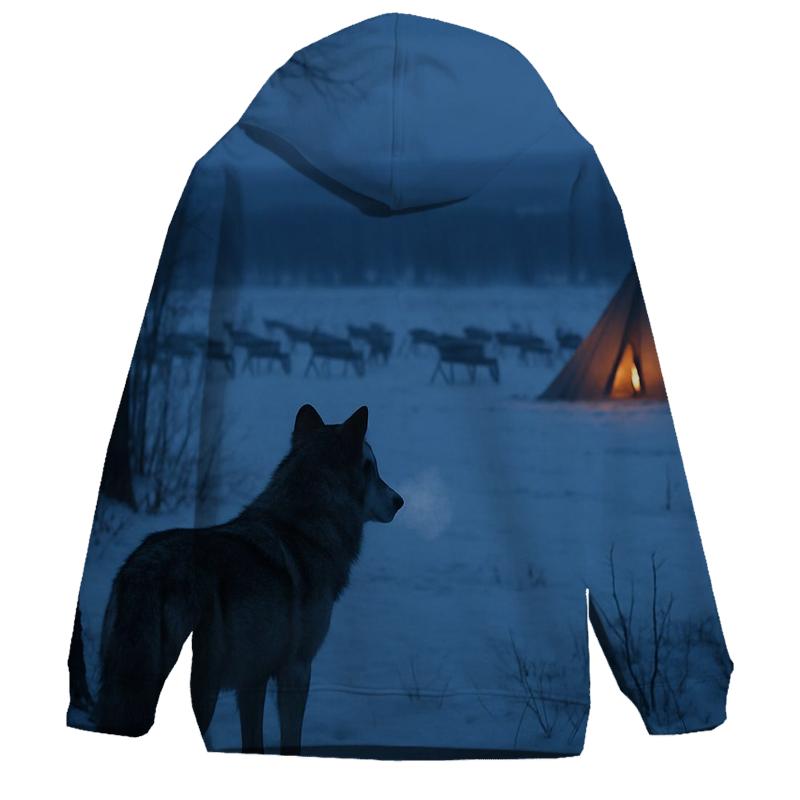 Traditional Sami Reindeer Vigil embroidered hoodies