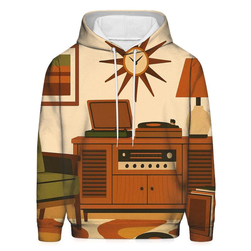 Groovy Stereo Living Room lightweight hoodies