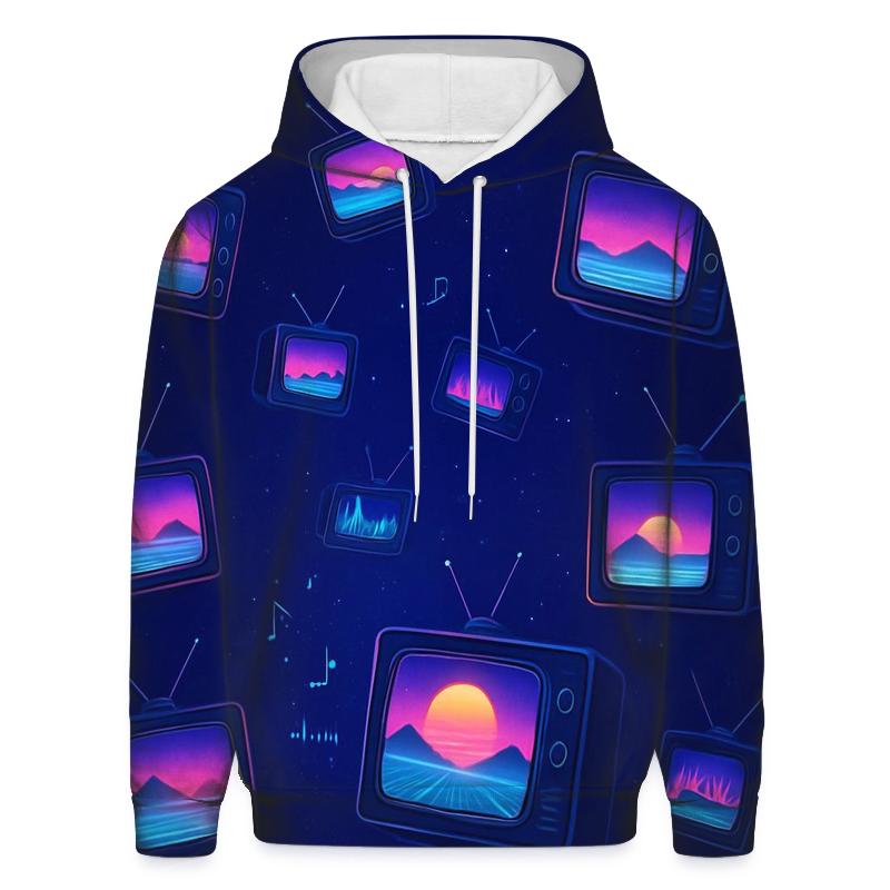 Retro TV Synth Galaxy hoodie trends