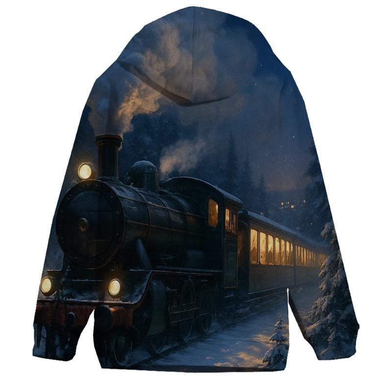 Christmas Train Through The Pine Forest heavyweight hoodies