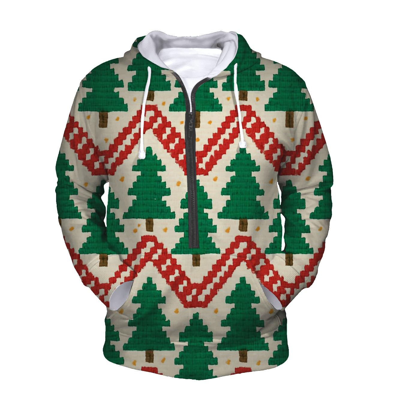 Candy Cane Zigzag Forest Design pullover hoodies