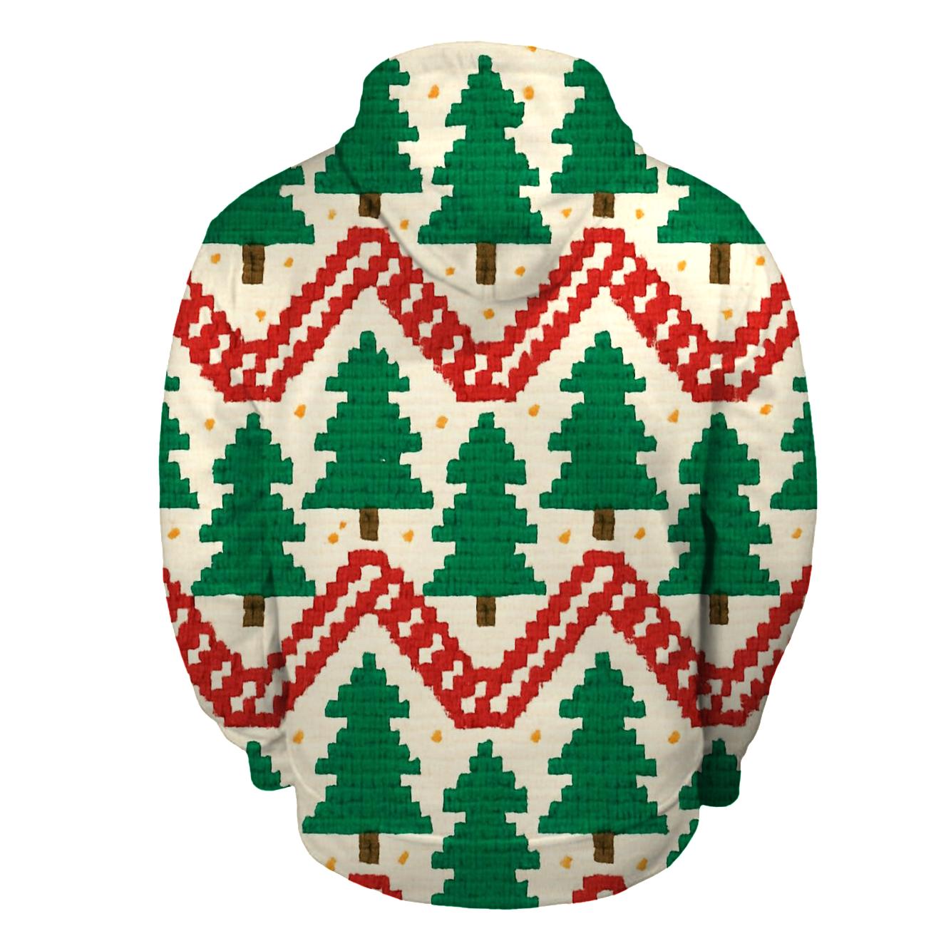 Candy Cane Zigzag Forest Design pullover hoodies