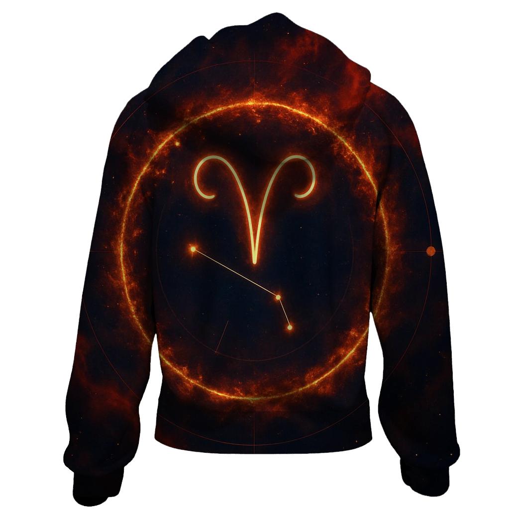 Luminous Aries Fire Gateway zip-up hoodies