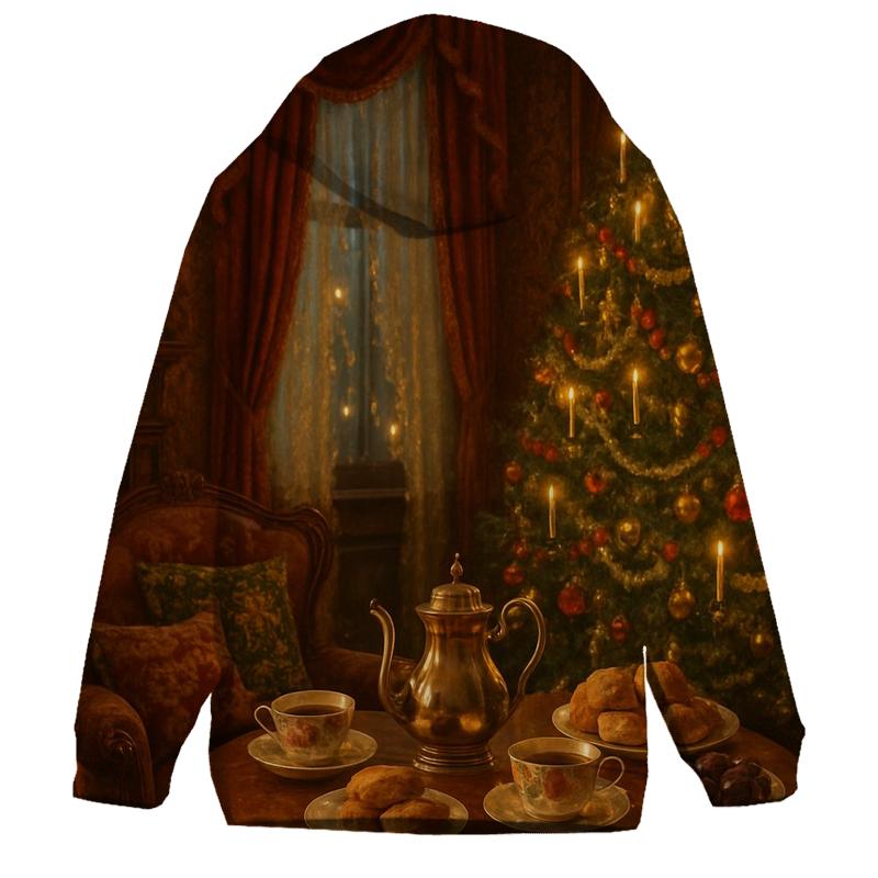 Victorian Parlor Christmas Tea zip-up hoodies