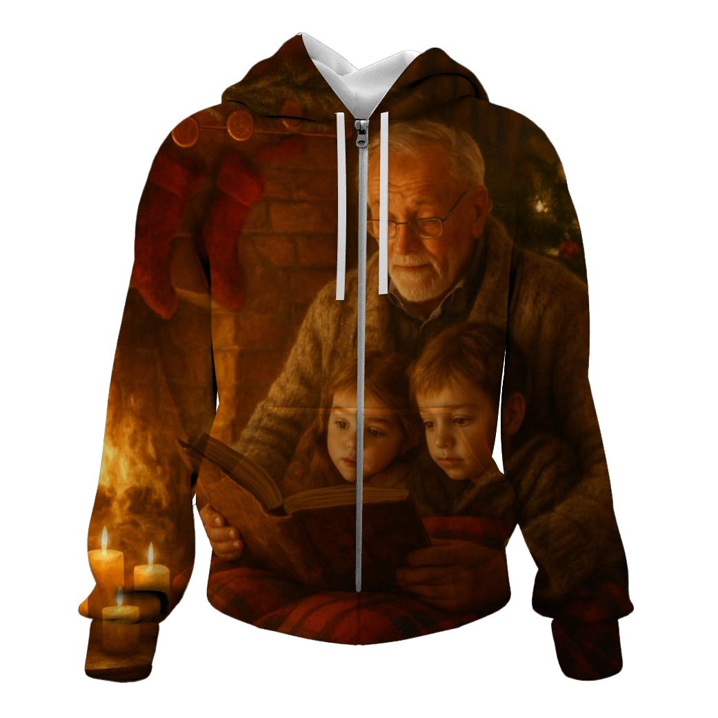 Candlelit Christmas Eve Storytime graphic hoodies