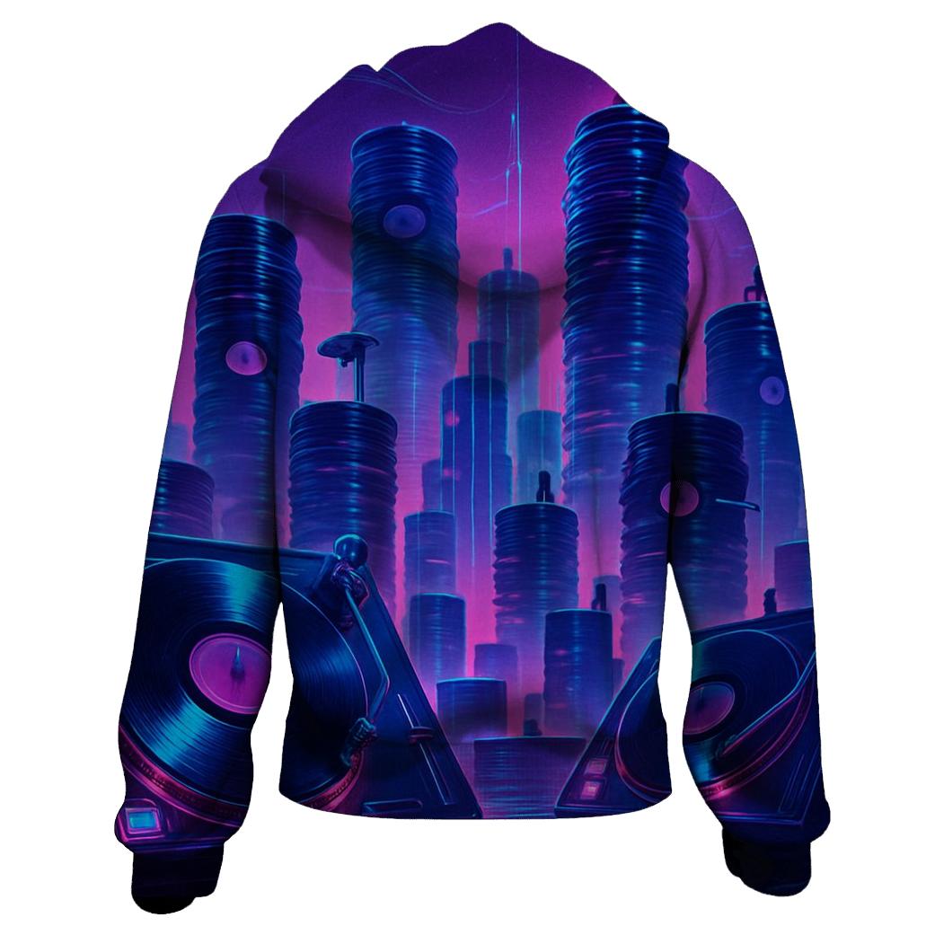 Neon Vinyl Skyline heavyweight hoodies