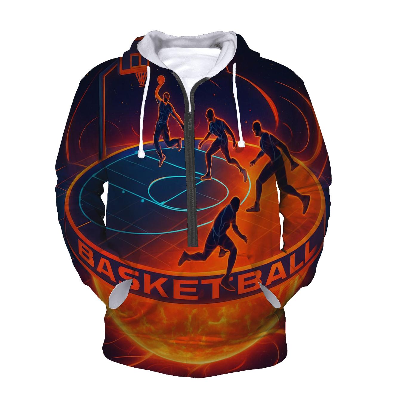 Solar Flare Basketball Court graphic hoodies