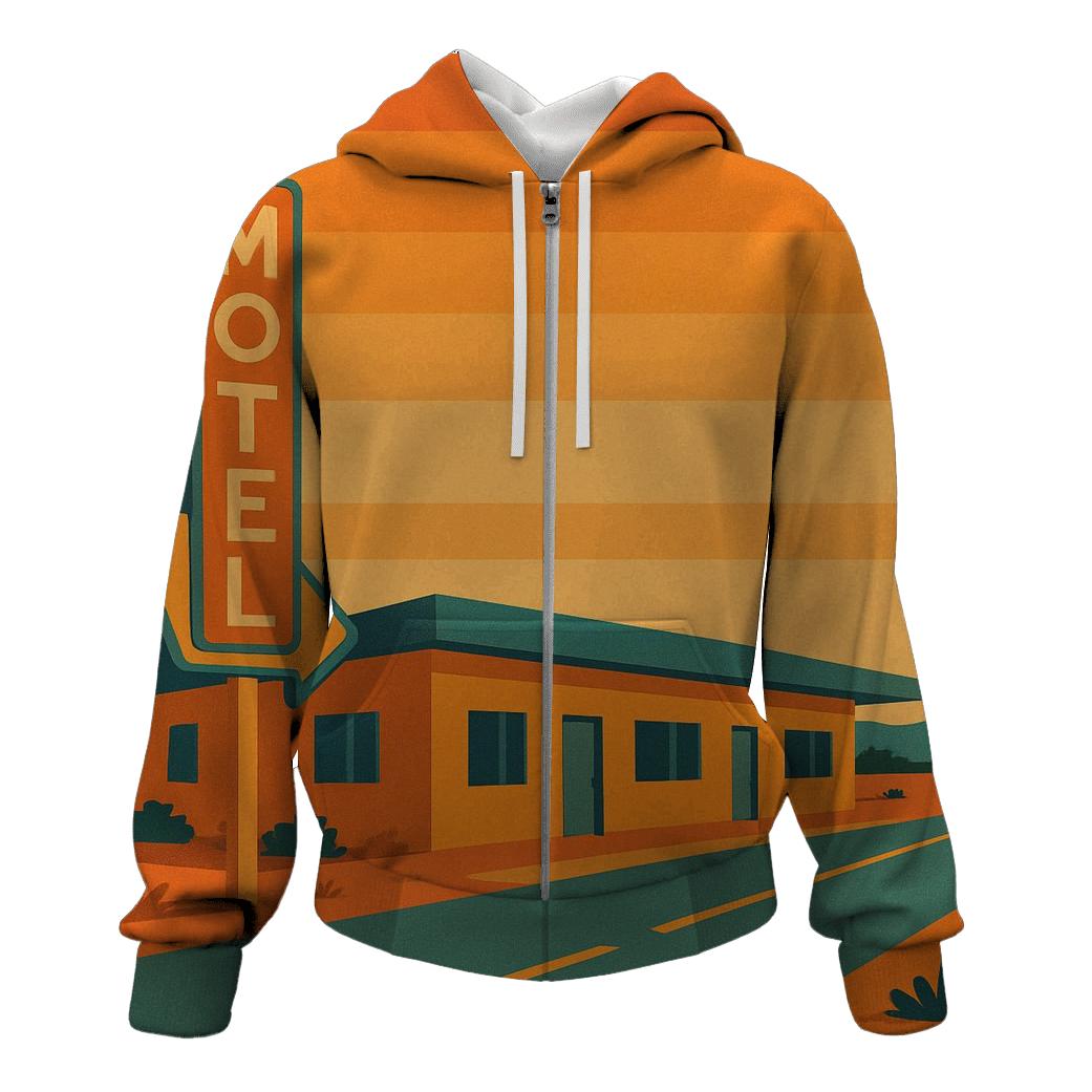 Sunset Motel Roadside Dream printed hoodies