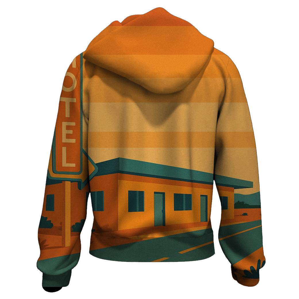 Sunset Motel Roadside Dream printed hoodies