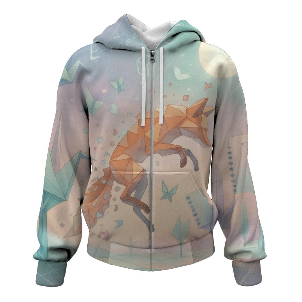 Quantum Origami Forest graphic hoodies
