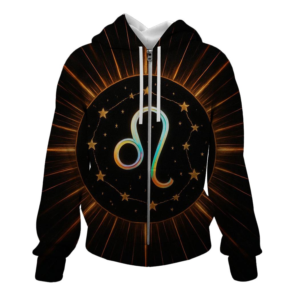 Leo Solar Crown Constellation embroidered hoodies