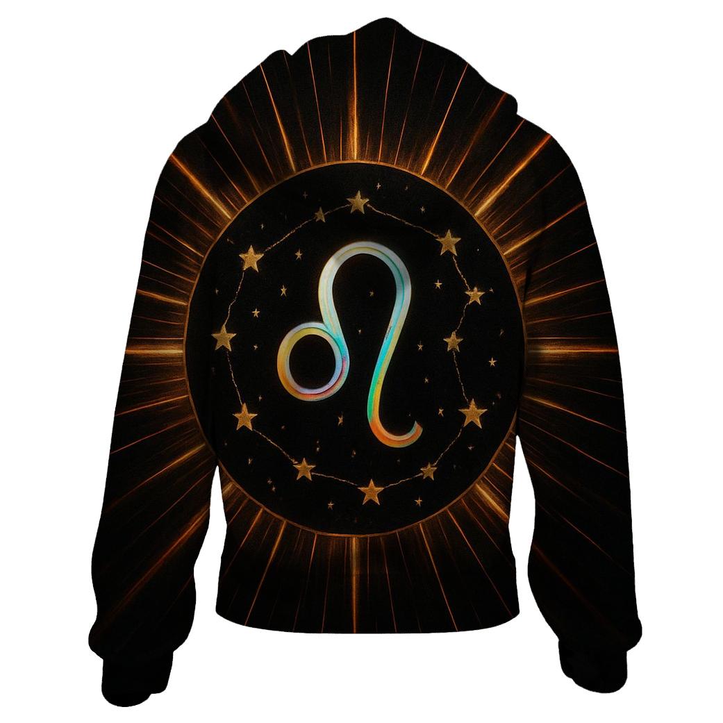Leo Solar Crown Constellation embroidered hoodies