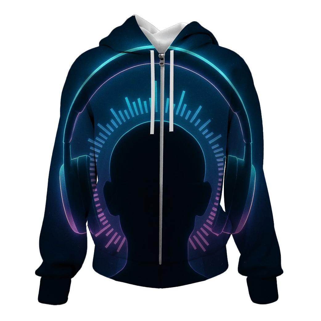 Holographic Headphone Halo premium hoodies