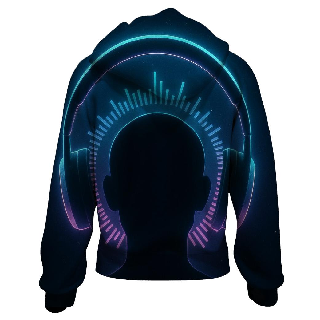 Holographic Headphone Halo premium hoodies