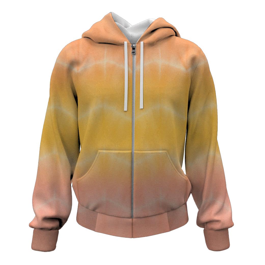 Sunrise Horizon Accordion Stripes zip-up hoodies