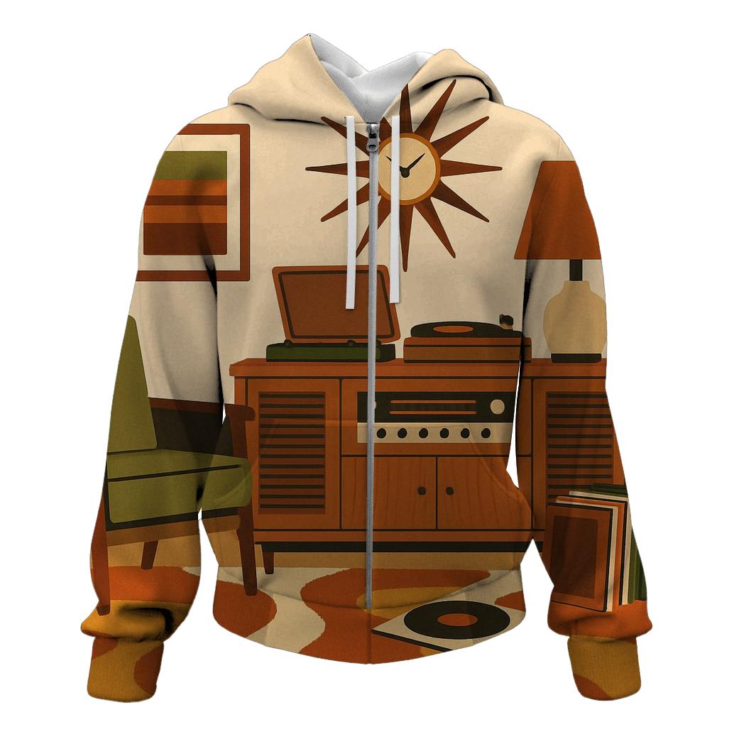 Groovy Stereo Living Room heavyweight hoodies