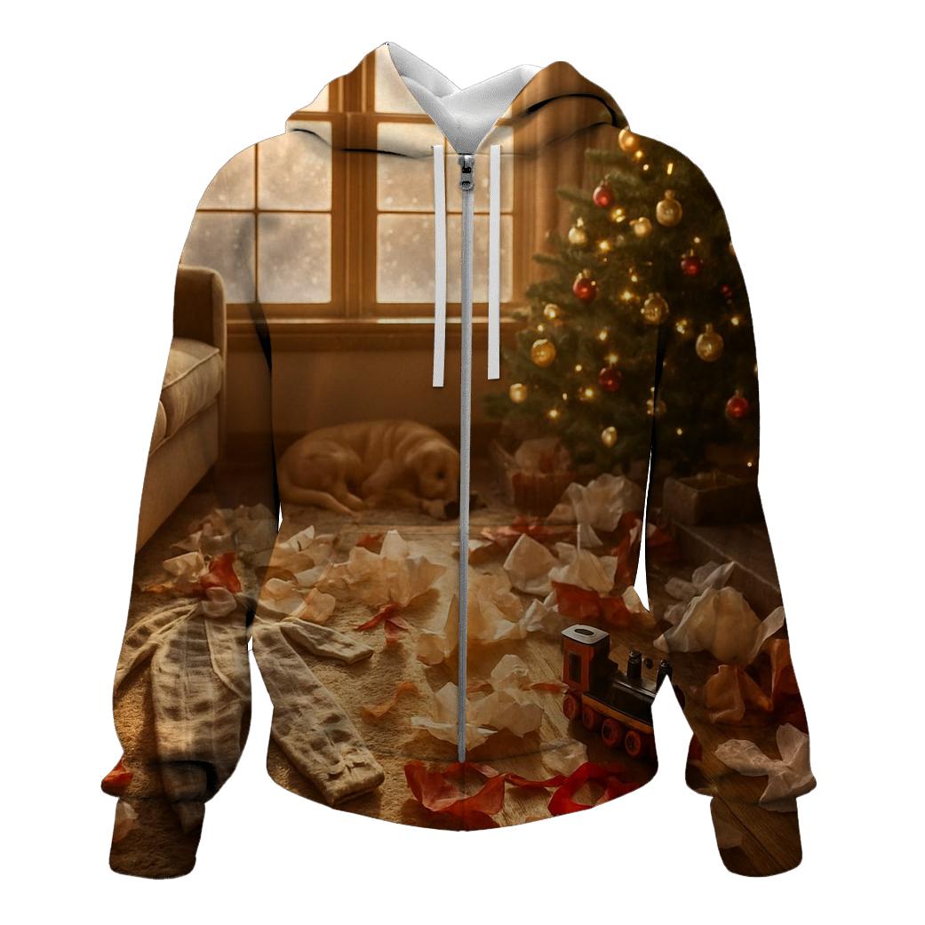 Christmas Morning Sunlight And Wrapping Paper printed hoodies
