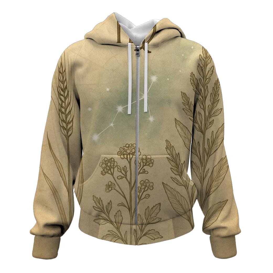 Virgo Starlit Herbarium Chart designer hoodies