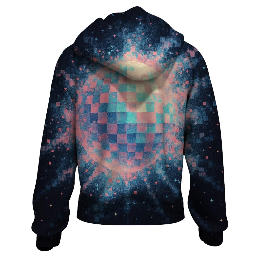 Pixel Disco Nebula zip-up hoodies