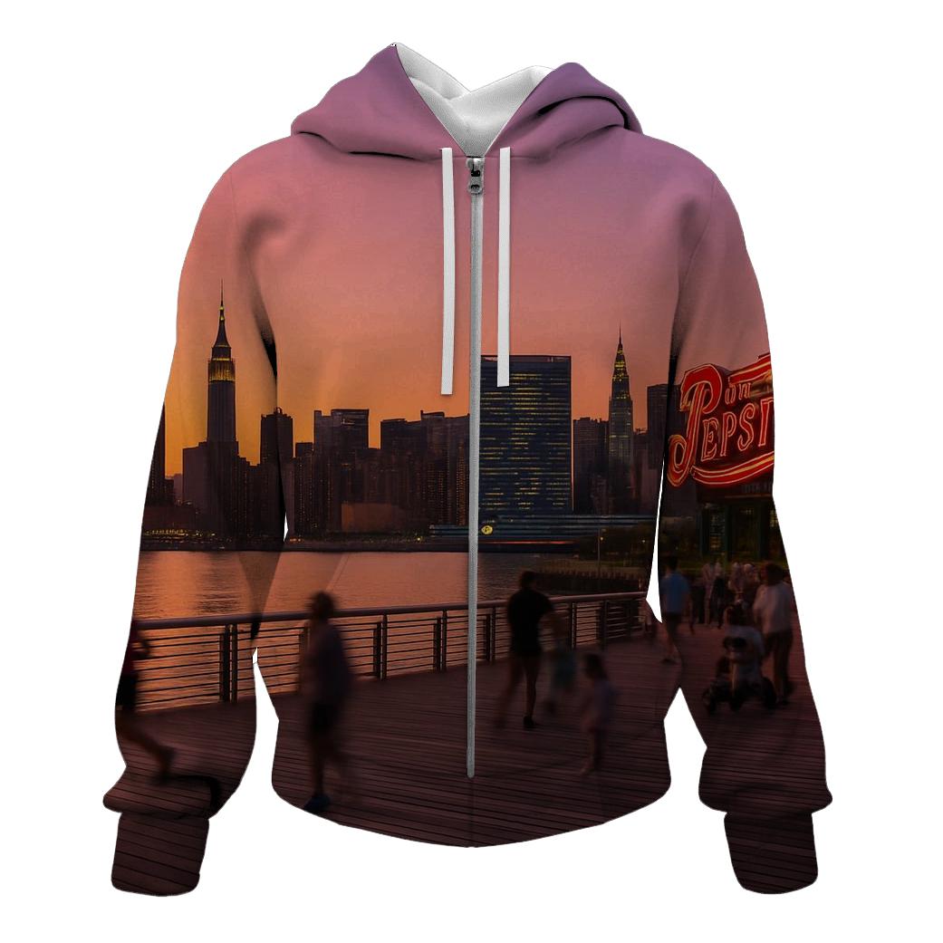 Sunset From Gantry Plaza State Park zip-up hoodies