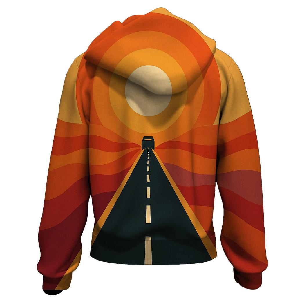 Psychedelic Desert Highway Mirage zip-up hoodies