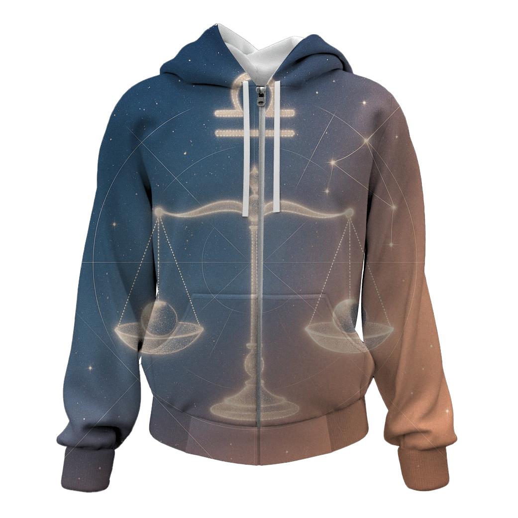 Libra Equinox Star Scales lightweight hoodies
