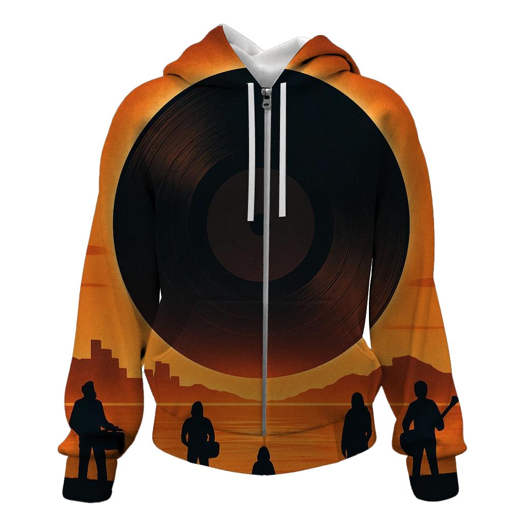 Turntable Eclipse Horizon printed hoodies