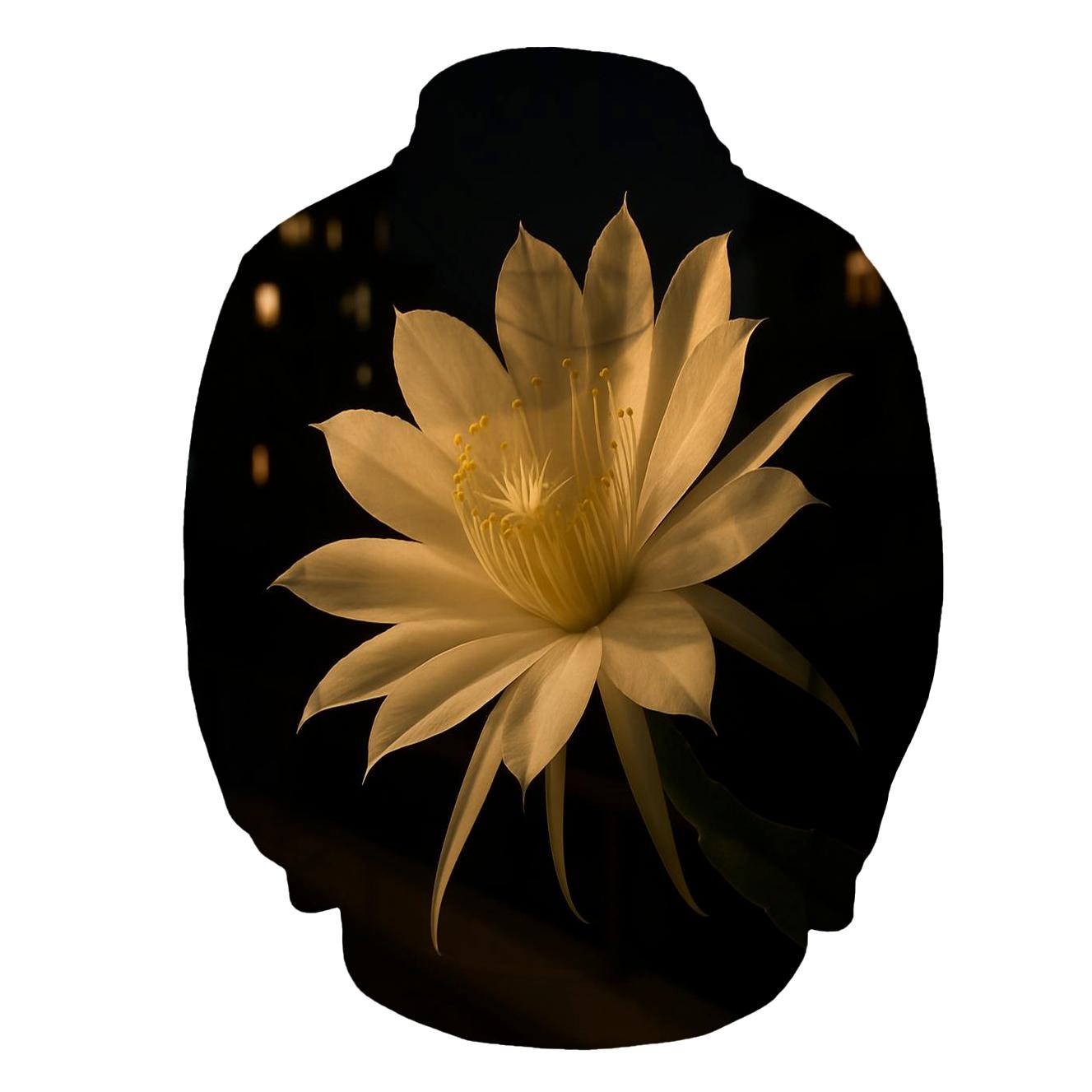 Night Blooming Cereus On A City Rooftop printed hoodies