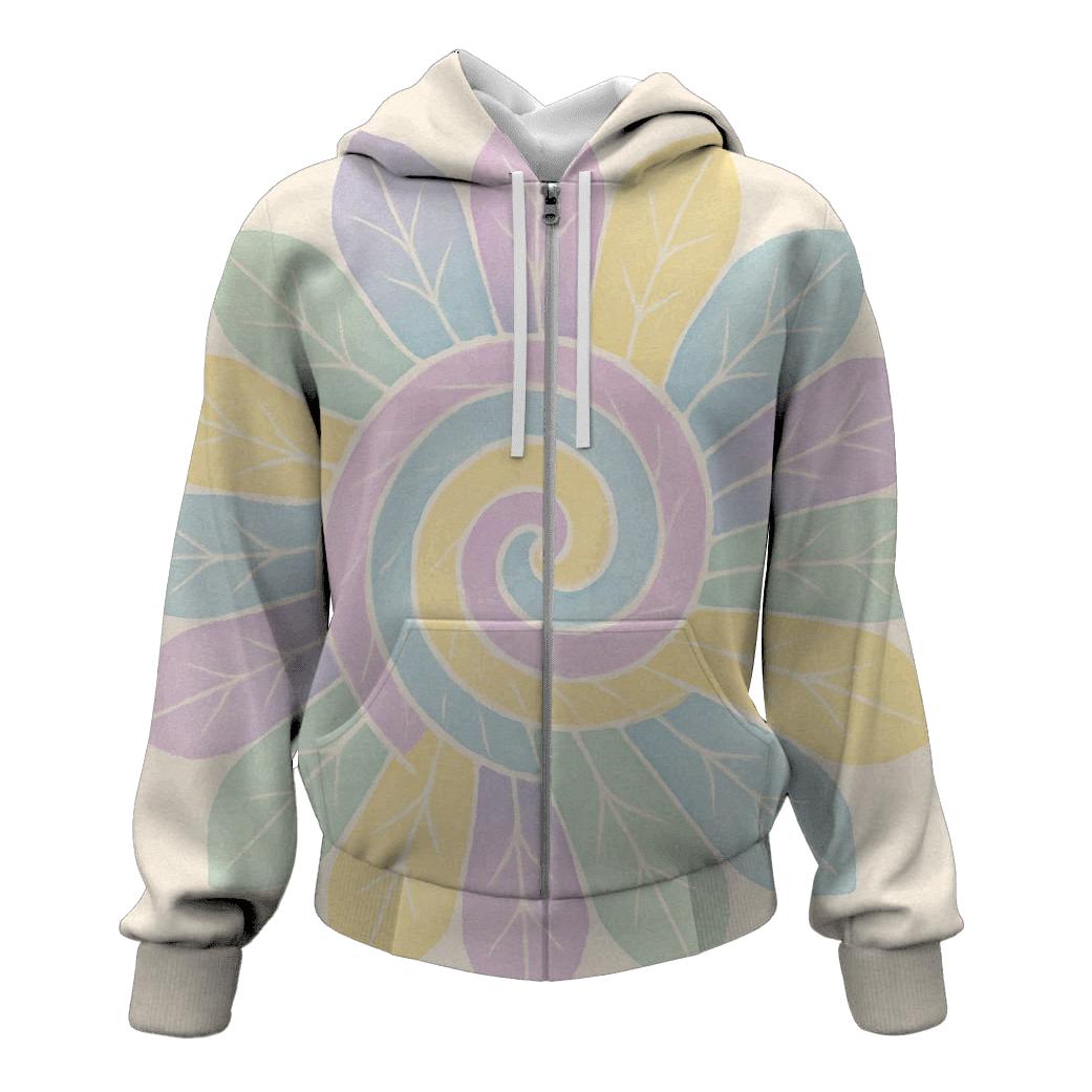 Pastel Mandala Petal Spiral hoodie styles