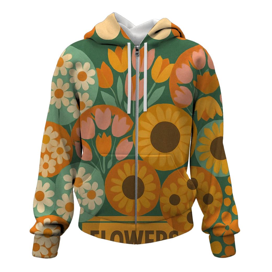 Flower Market Afternoon Groove graphic hoodies