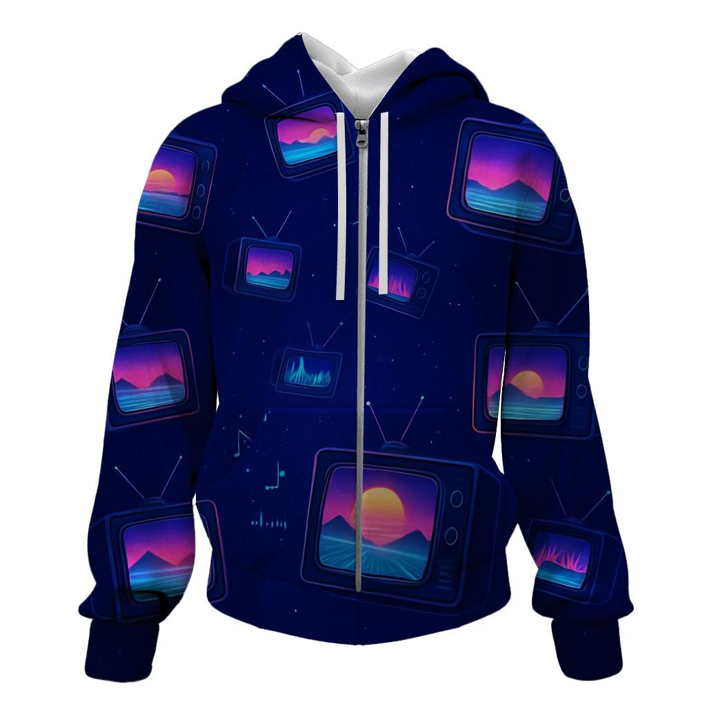 Retro TV Synth Galaxy hoodie styles