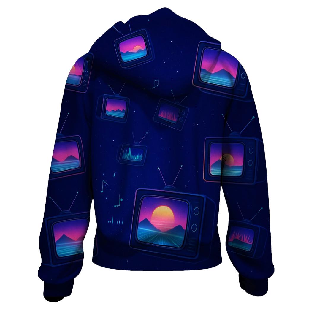 Retro TV Synth Galaxy hoodie styles