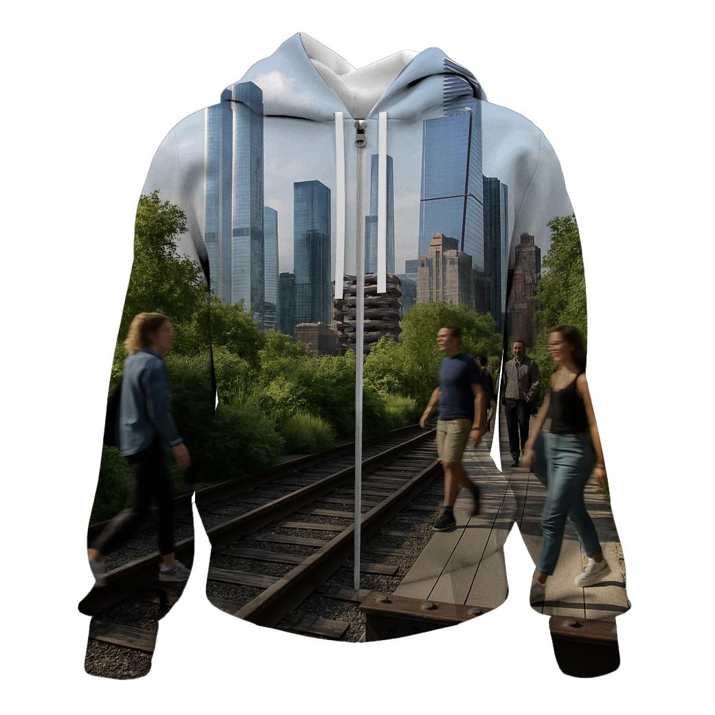 Afternoon From The High Line Toward Hudson Yards graphic hoodies