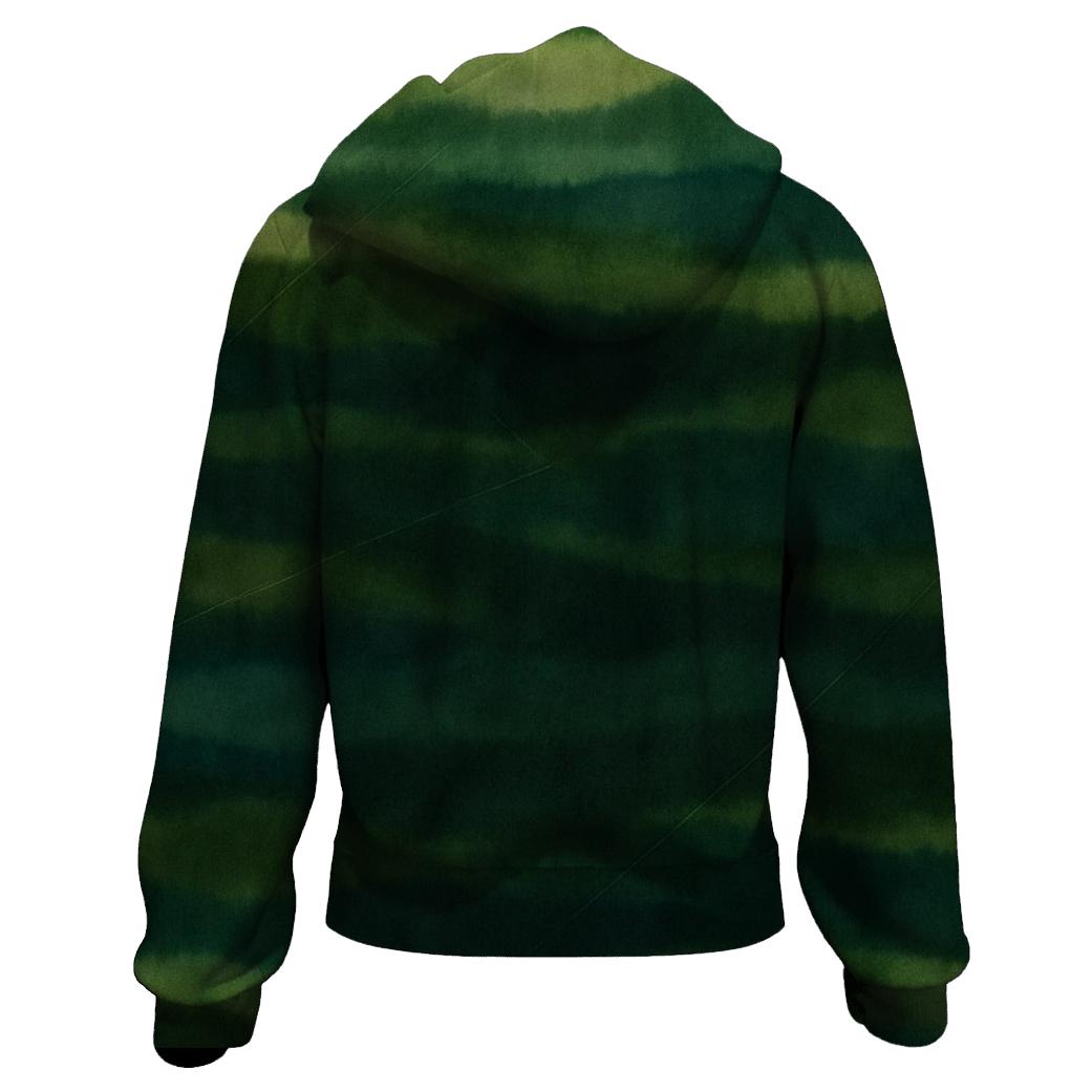 Overdye Forest Ripple Panel printed hoodies