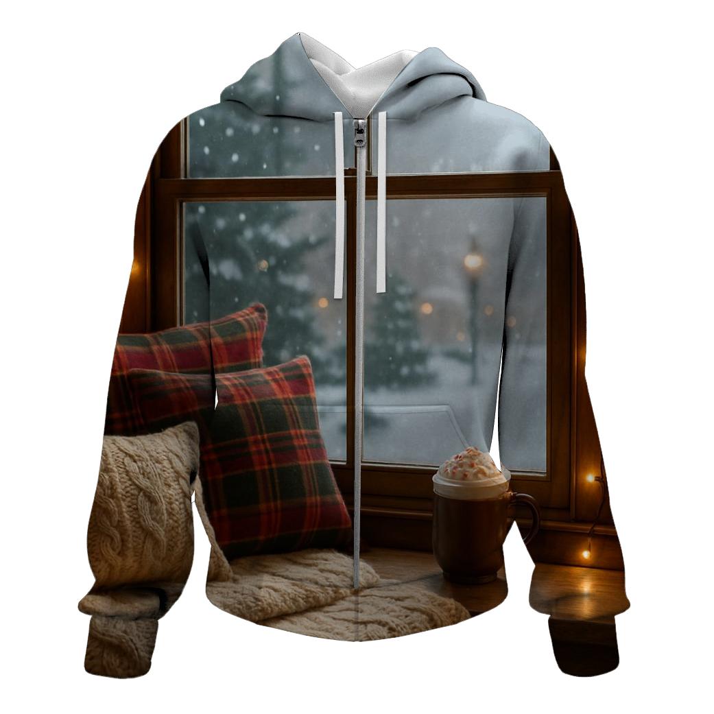 Cozy Window Seat And First Snowfall pullover hoodies