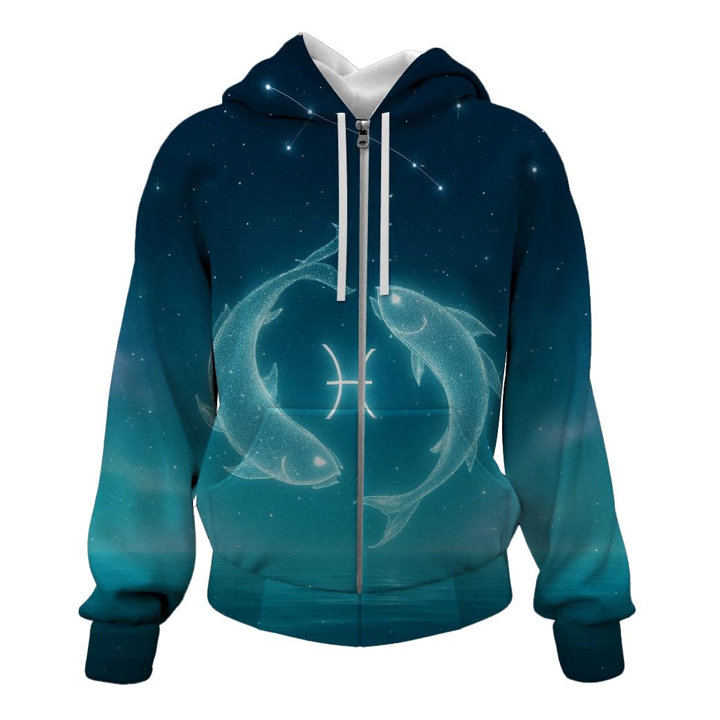 Pisces Dreamwave Zodiac Horizon embroidered hoodies