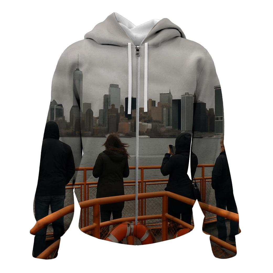 Overcast Noon From Staten Island Ferry Deck pullover hoodies